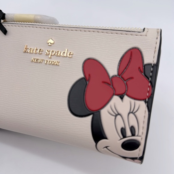 Kate Spade Disney X Kate Spade New York Minnie Small Slim Bifold Wallet - Picture 3 of 16